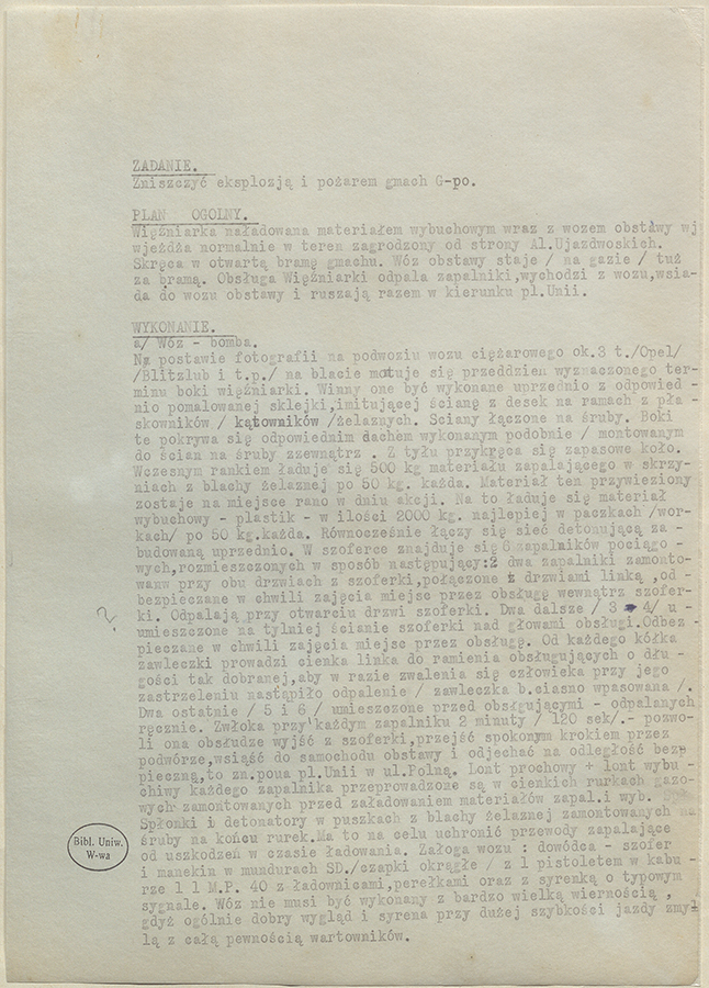  Operacja Fajerwerk – plan akcji